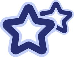 deux étoiles bleues, icône illustration, vecteur sur fond blanc