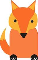 renard orange, illustration, vecteur sur fond blanc.