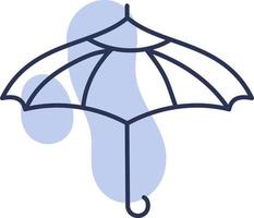 parapluie avec lignes, illustration, vecteur sur fond blanc.