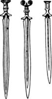 illustration vintage des épées de l'âge du bronze. vecteur