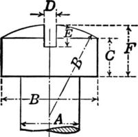 dimension de vis de machine, illustration vintage. vecteur