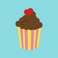 cupcake au chocolat, illustration, vecteur sur fond blanc.