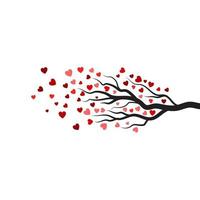 conception d'illustration vectorielle de branche d'arbre amour vecteur