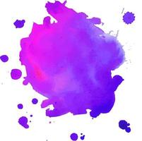 tache d'aquarelle violette avec éclaboussures et gouttes. fond aquarelle vecteur
