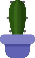 cactus d'intérieur dans un pot violet, icône illustration, vecteur sur fond blanc