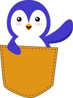 pingouin en boîte, illustration, vecteur sur fond blanc.