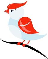 oiseau rouge et bleu, illustration, vecteur sur fond blanc.