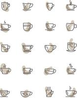 tasses à café, illustration, vecteur sur fond blanc.