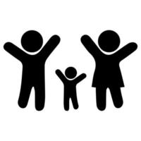 icône de personnes. icône de la famille dans un style branché plat isolé sur fond blanc. symbole des parents pour la conception, le logo, l'application, l'interface utilisateur de votre site Web. illustration vectorielle, eps10. vecteur