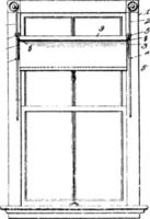 Ajusteur de store de fenêtre auvent fenêtres gravure vintage. vecteur