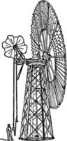 moulin à vent, illustration vintage. vecteur