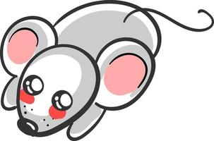 souris mignonne, illustration, vecteur sur fond blanc