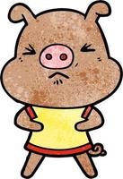 personnage de cochon de vecteur en style cartoon