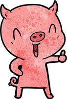 personnage de cochon de vecteur en style cartoon