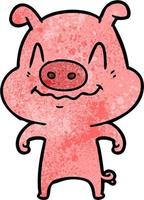 personnage de cochon de vecteur en style cartoon