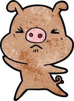 personnage de cochon de vecteur en style cartoon