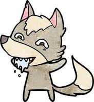 personnage de loup de vecteur en style cartoon