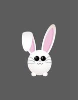 lapin mignon blanc, illustration, vecteur sur fond blanc.