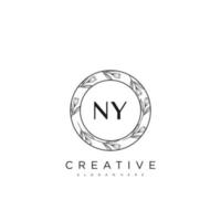 ny lettre initiale fleur logo modèle vecteur art vectoriel premium