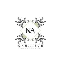 na lettre initiale fleur logo modèle vecteur art vectoriel premium