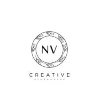 nv lettre initiale fleur logo modèle vecteur art vectoriel premium