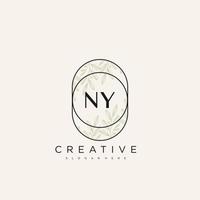 ny lettre initiale fleur logo modèle vecteur art vectoriel premium