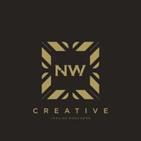 nw lettre initiale luxe ornement monogramme logo modèle vecteur