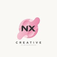 nx lettre initiale logo coloré icône éléments de modèle de conception vecteur