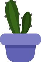 Cactus myrtille dans un pot violet, icône illustration, vecteur sur fond blanc