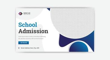 conception de bannière de vignette d'admission à l'école vecteur