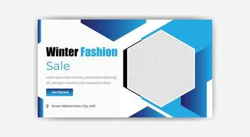 conception de modèle de bannière de vignette de vente de mode hiver vecteur