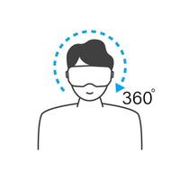 icône métaverse lline avec homme dans des lunettes vr, réalité virtuelle, cyber futuriste vecteur