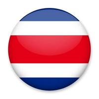 drapeau du costa rica sous la forme d'un bouton rond avec un léger reflet et une ombre. le symbole de la fête de l'indépendance, un souvenir, un bouton pour changer de langue sur le site, une icône. vecteur