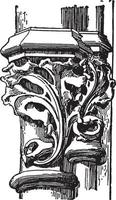 capitale gothique française, motif, gravure vintage. vecteur