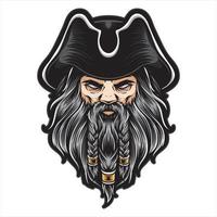 illustration vectorielle de la mascotte tête de pirate vecteur