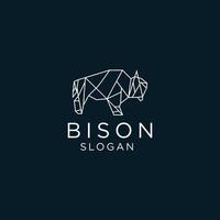modèle d'icône de conception de logo de bison vecteur