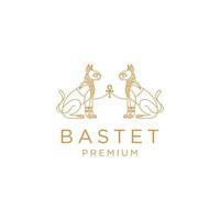 vecteur d'icône de conception de logo bastet