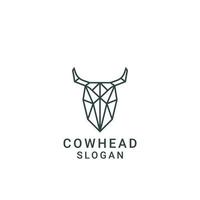 vecteur d'icône de conception de logo de tête de vache
