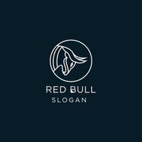 modèle de logo d'icône de conception de taureau rouge vecteur
