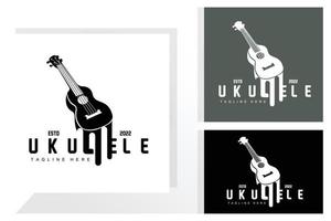 création de logo de musique ukulélé minimaliste, vecteur de guitare ukulélé. création de logo d'ukulélé