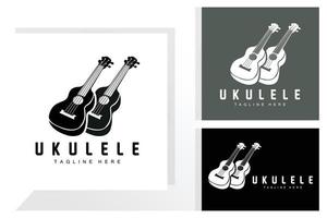 création de logo de musique ukulélé minimaliste, vecteur de guitare ukulélé. création de logo d'ukulélé