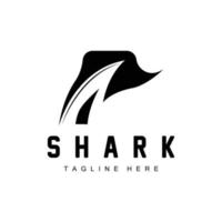 logo de requin, illustration vectorielle de poisson sauvage, prédateur de l'océan, icône de conception de marque de produit vecteur