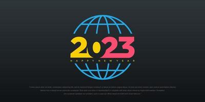 Création de texte de logo de bonne année 2023. modèle de conception de numéro 2023. illustration vectorielle. vecteur