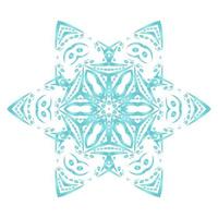 flocons de neige aux couleurs bleues. modèle de décoration de vacances. isolé sur fond blanc. vecteur