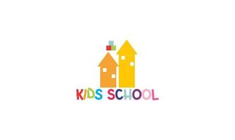 illustration de conception de logo vectoriel coloré élémentaire de l'école pour enfants