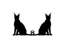 paire de la silhouette de chat caracal pour l'illustration d'art, le logo, le pictogramme, le site Web ou l'élément de conception graphique. illustration vectorielle vecteur