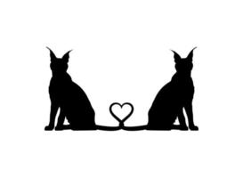 paire de la silhouette de chat caracal pour l'illustration d'art, le logo, le pictogramme, le site Web ou l'élément de conception graphique. illustration vectorielle vecteur