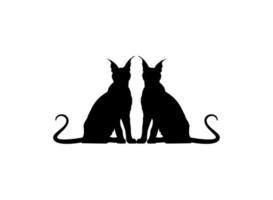 paire de la silhouette de chat caracal pour l'illustration d'art, le logo, le pictogramme, le site Web ou l'élément de conception graphique. illustration vectorielle vecteur