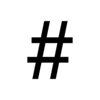 signe de hashtag. symbole d'icône de slogan pour le logo, les applications, le site Web, l'illustration d'art, le pictogramme ou l'élément de conception. illustration vectorielle vecteur