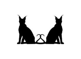 paire de la silhouette de chat caracal pour l'illustration d'art, le logo, le pictogramme, le site Web ou l'élément de conception graphique. illustration vectorielle vecteur